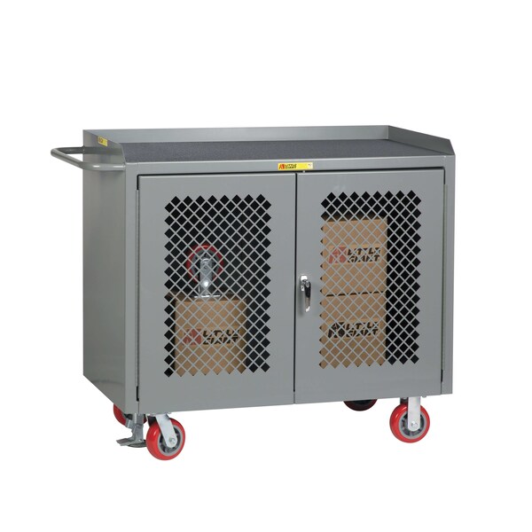Mobile Bench Cabinets, Clearview Doors, 36"W, Vinyl Mat